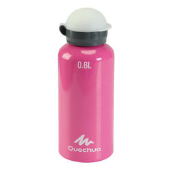 Gourde junior randonnée bouchon rapide avec pipette 0,6L aluminium rose