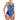 Kamiye Women's Chlorine Resistant One-Piece Swimsuit - All Digi Blue