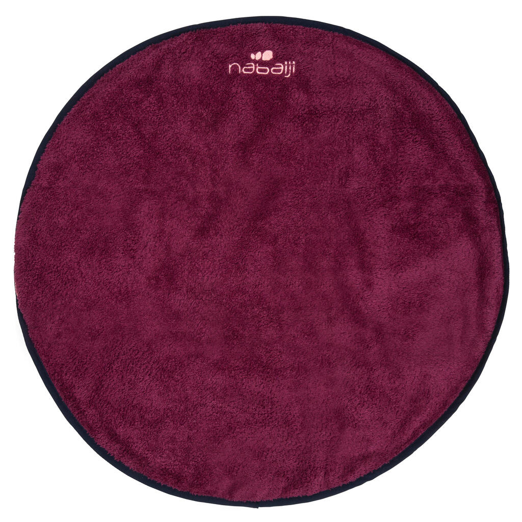 Two-face microfibre foot towel - dark purple, 60 cm diameter