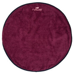 Serviette pieds bi face en microfibre douce violet foncé diamètre 60 cm