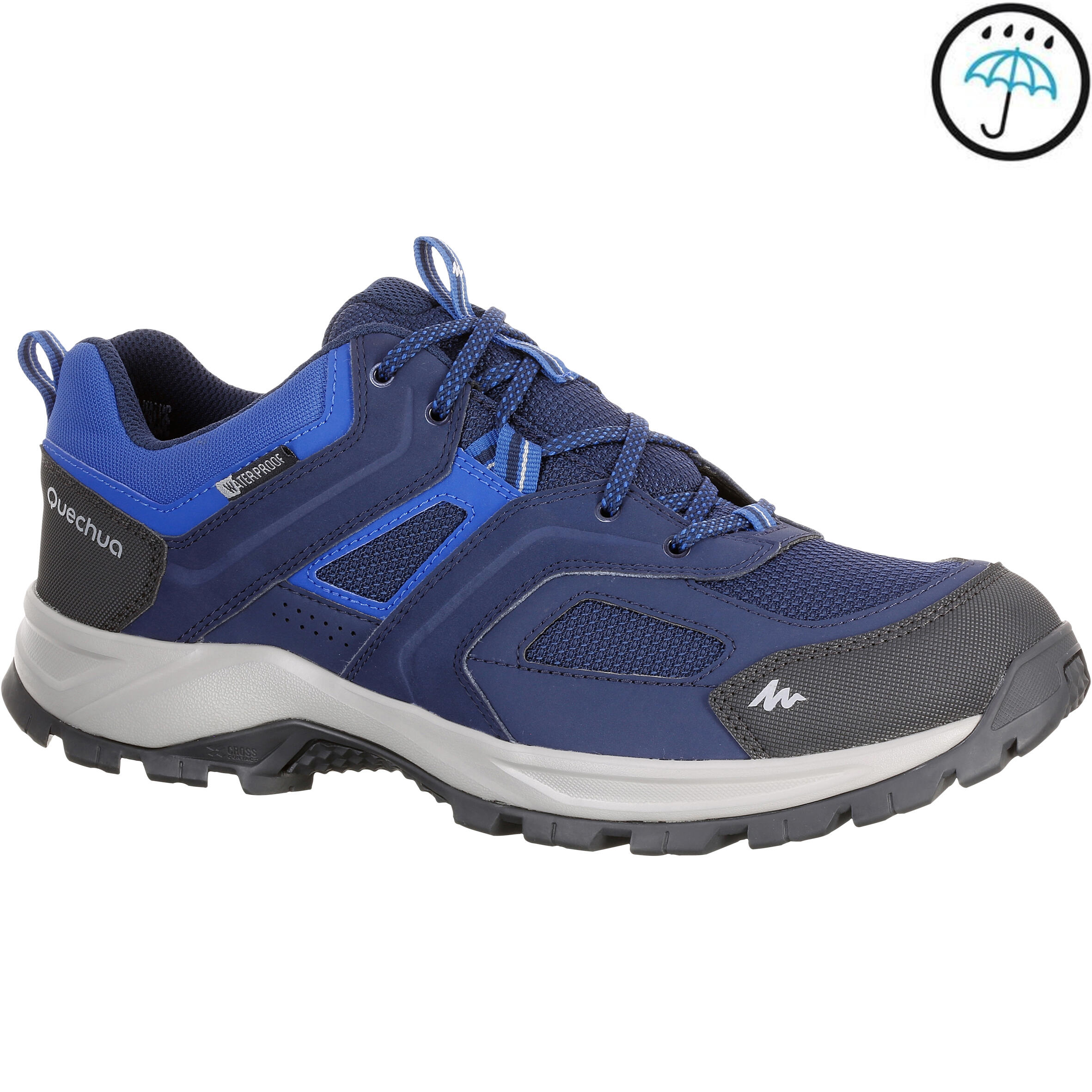 QUECHUA MH100 waterproof Men's Hiking shoes blue
