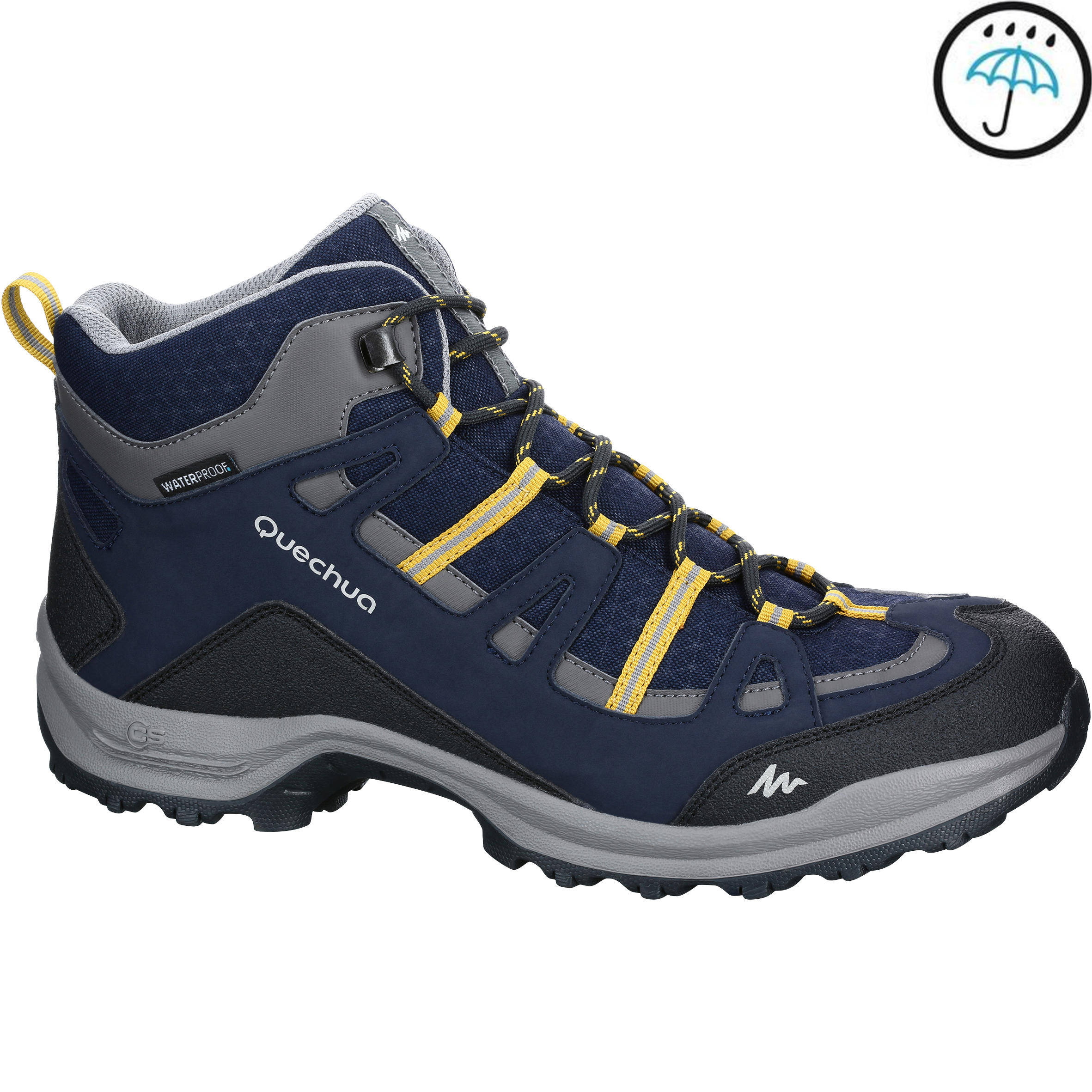 QUECHUA Arpenaz 100 Men's Mid Waterproof Hiking Boots - Navy Blue