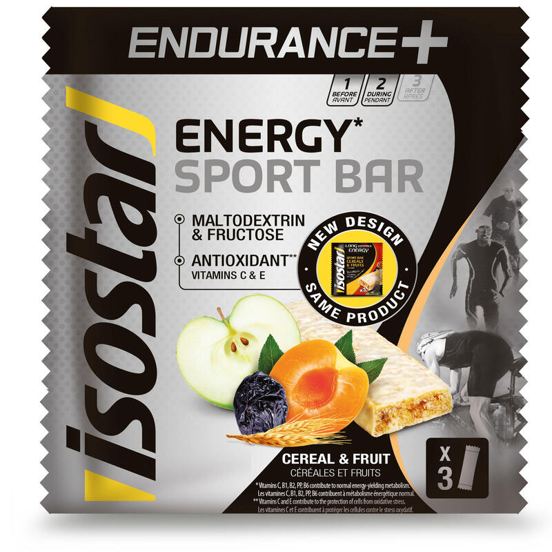 Energiereep Energy Sport Bar Endurance+ granen en fruit 3x40 g