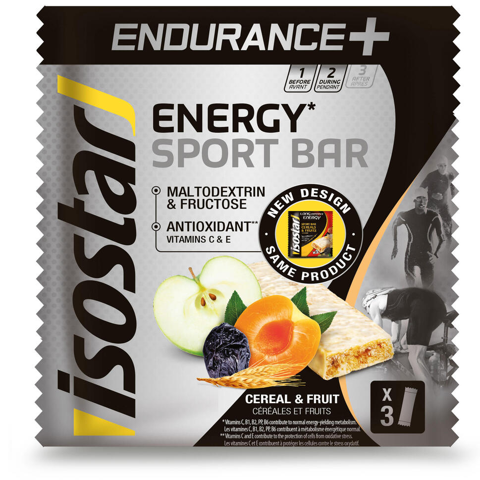 Barre énergétique ENERGY SPORT BAR ENDURANCE+ céréales et fruits 3x40g