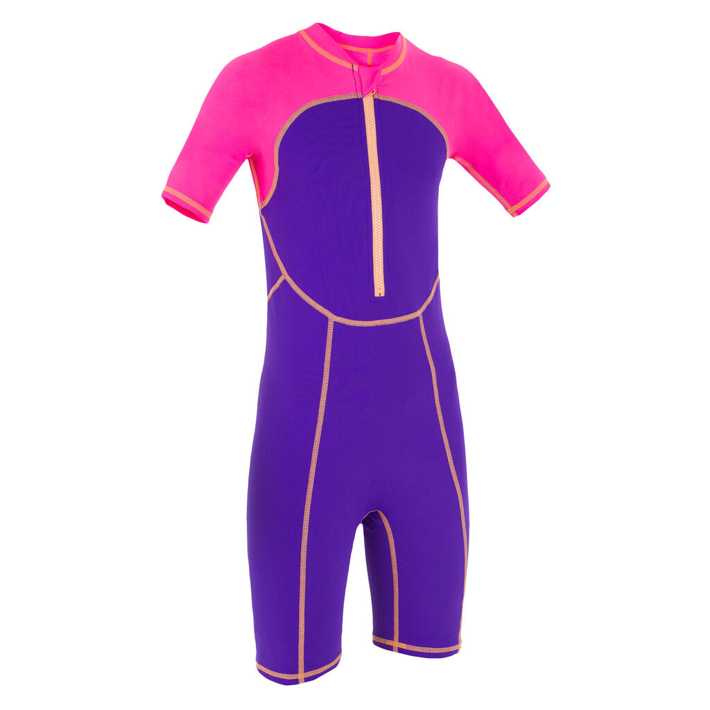 Girls' Shorty Swimming Suit - Purple Pink