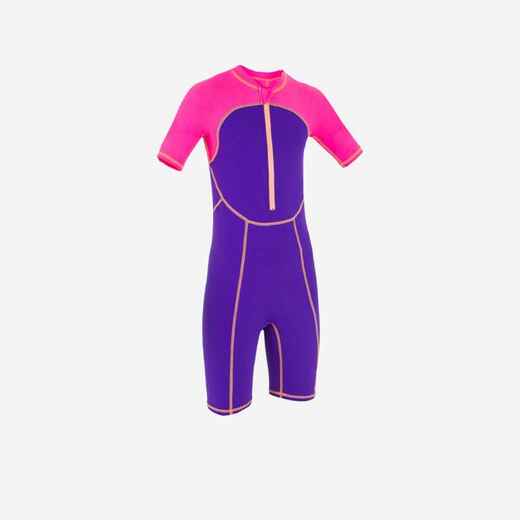 
      Girls' Shorty Swimming Suit - Purple Pink
  