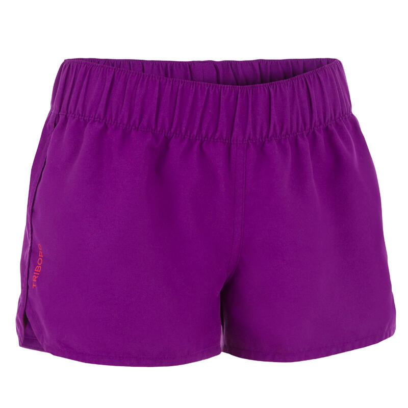 Boardshort fille court avec ceinture élastiquée VIOLET