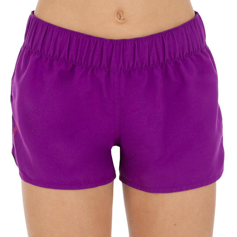 Boardshort fille court avec ceinture élastiquée VIOLET