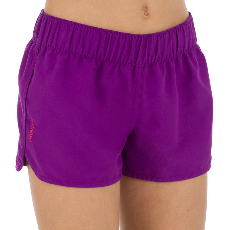 Boardshort fille court avec ceinture élastiquée VIOLET