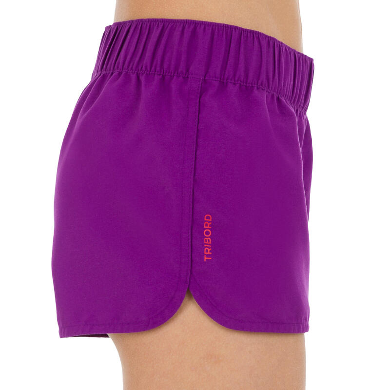 Boardshort fille court avec ceinture élastiquée VIOLET