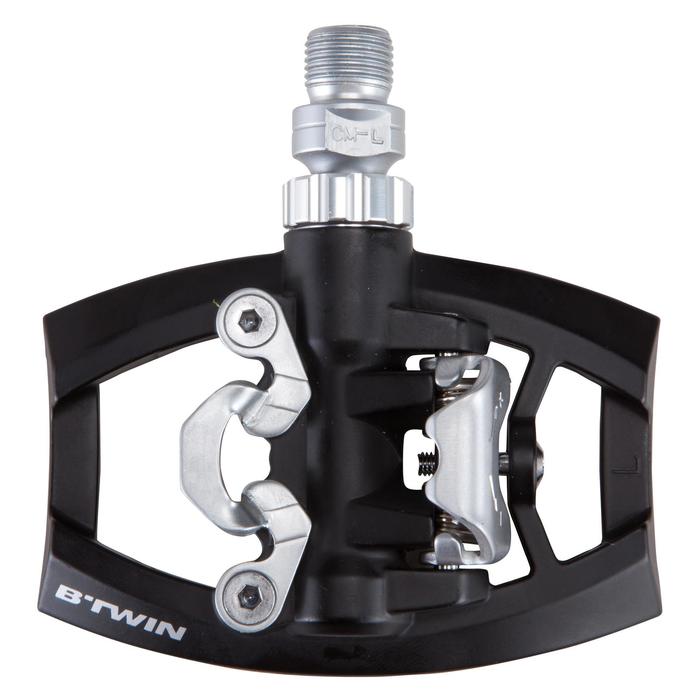 500 Dual Platform SPD Compatible Bike Pedals - Decathlon