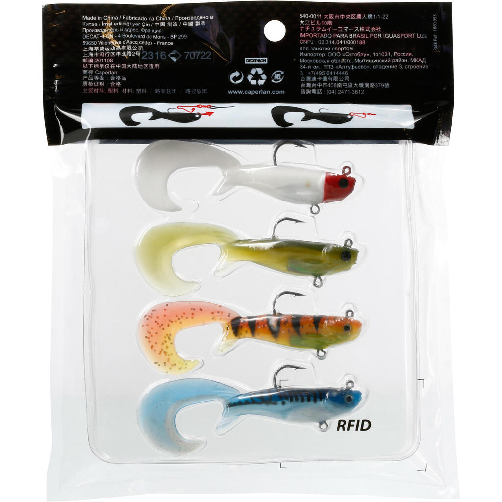 KIT DE SEÑUELOS FLEXIBLES DE PESCA NATORI GRUB RTC 90 MULTICOLOR1