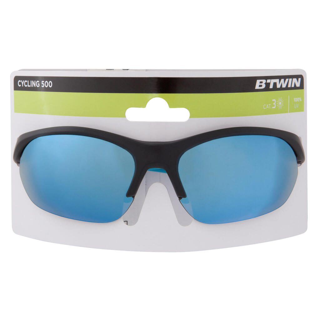 Sonnenbrille Sportbrille Cycling 500 Kat. 3 schwarz/blau