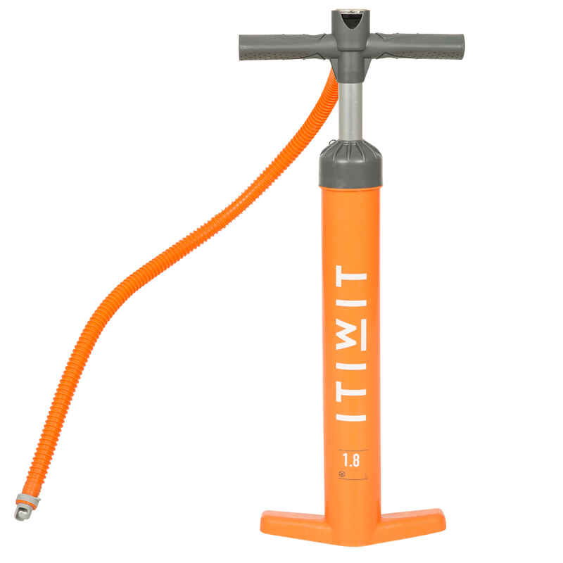 STAND-UP PADDLE DOUBLE-ACTION HIGH-PRESSURE HAND PUMP 20 PSI - ORANGE