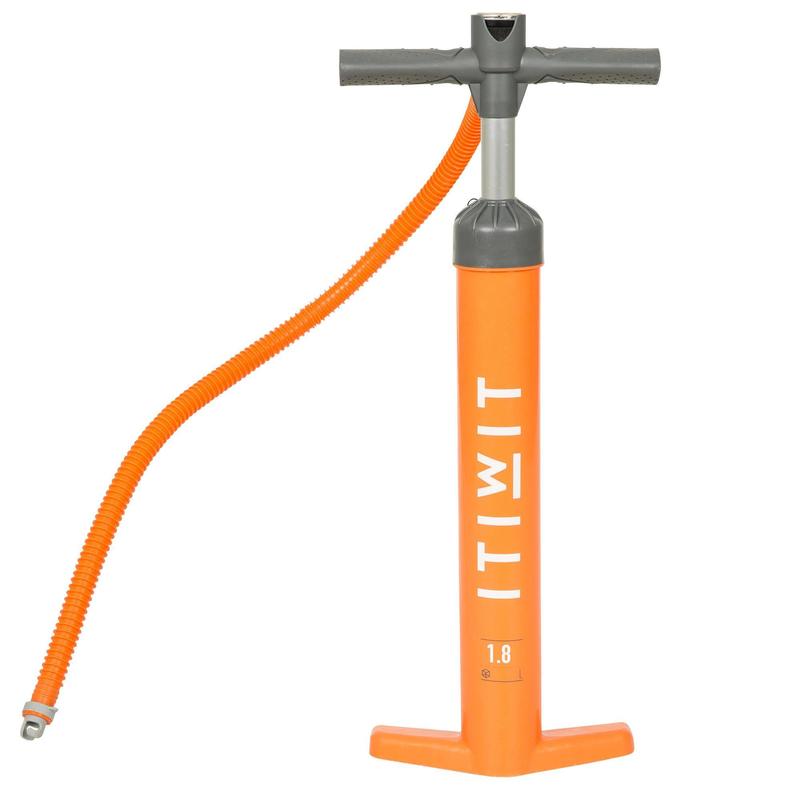 Dvojčinná ruční pumpa 20 PSI k nahuštění paddleboardu oranžová