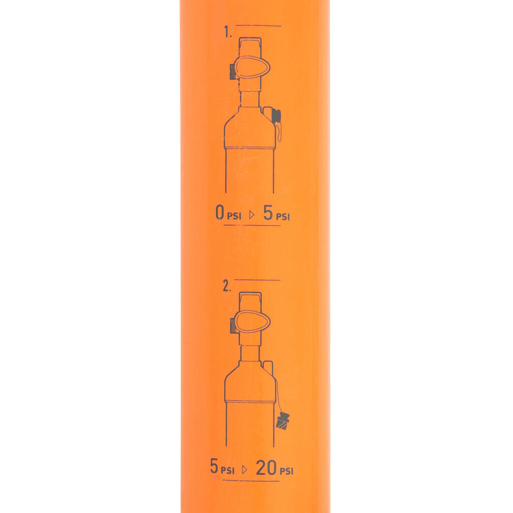 STAND-UP PADDLE DOUBLE-ACTION HIGH-PRESSURE HAND PUMP 20 PSI - ORANGE