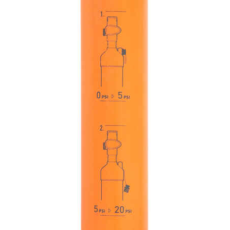 STAND-UP PADDLE DOUBLE-ACTION HIGH-PRESSURE HAND PUMP 20 PSI - ORANGE