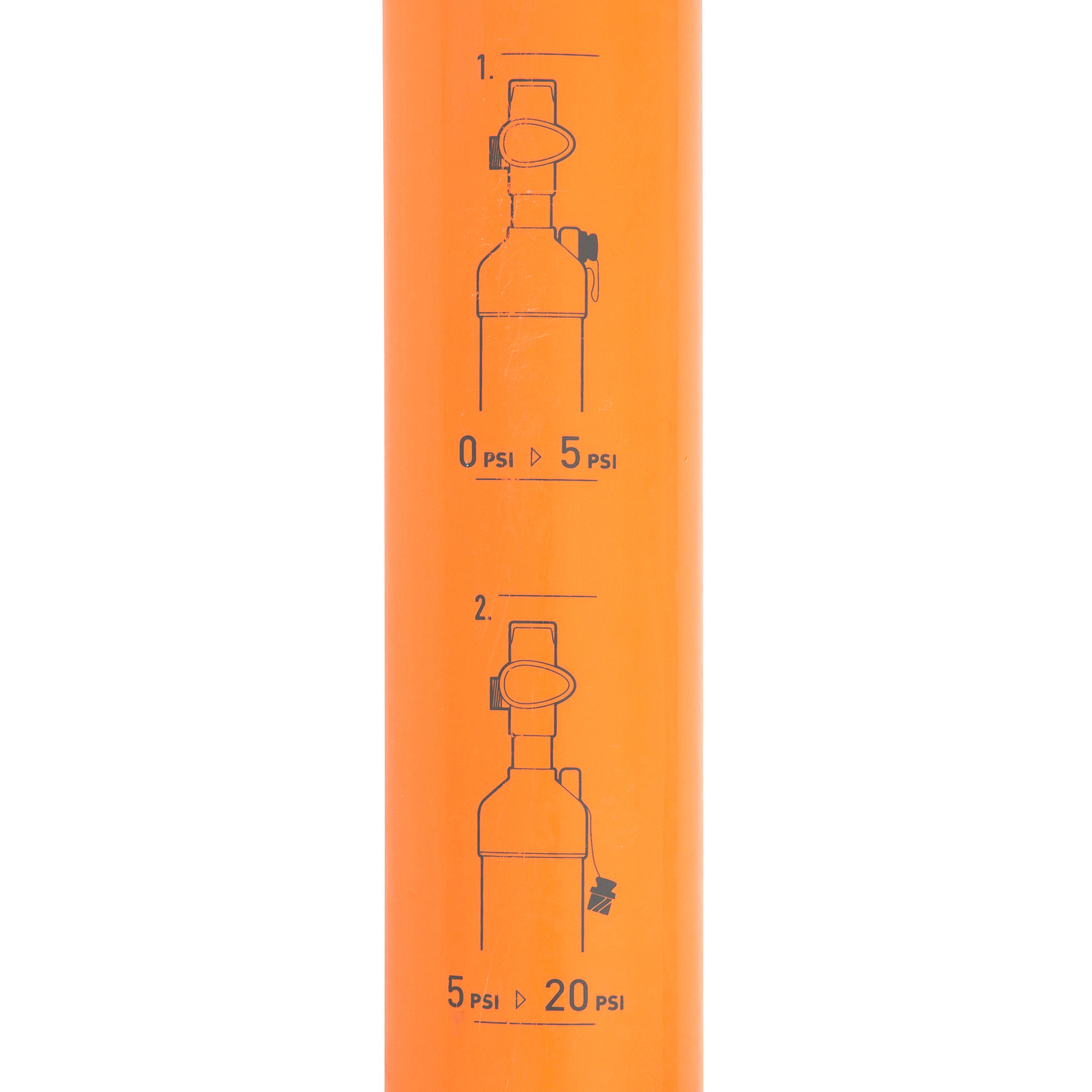 STAND-UP PADDLE DOUBLE-ACTION HIGH-PRESSURE HAND PUMP 20 PSI - ORANGE 9/9
