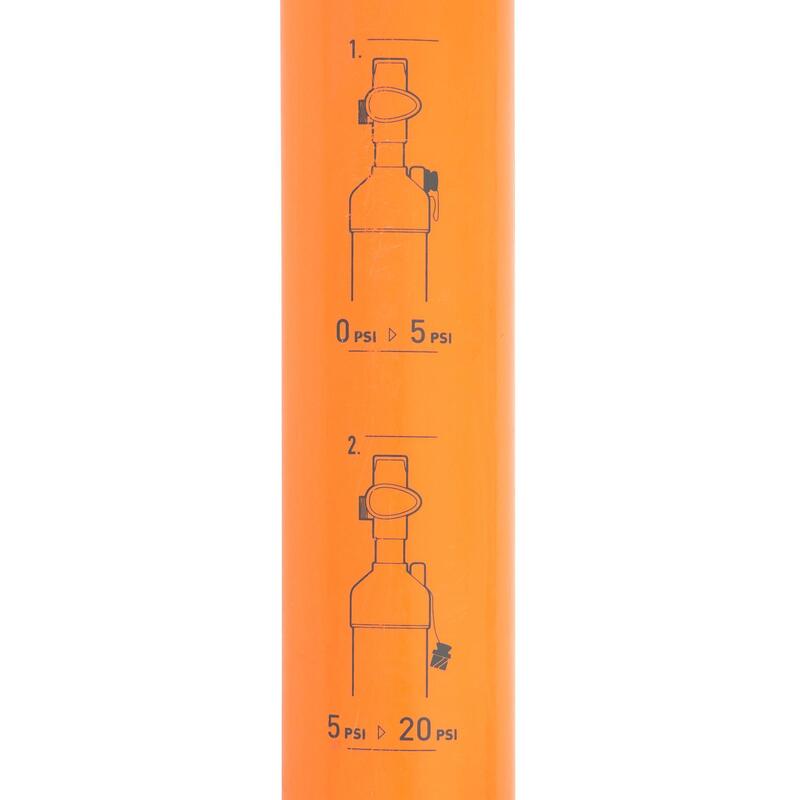 Dvojčinná ruční pumpa 20 PSI k nahuštění paddleboardu oranžová