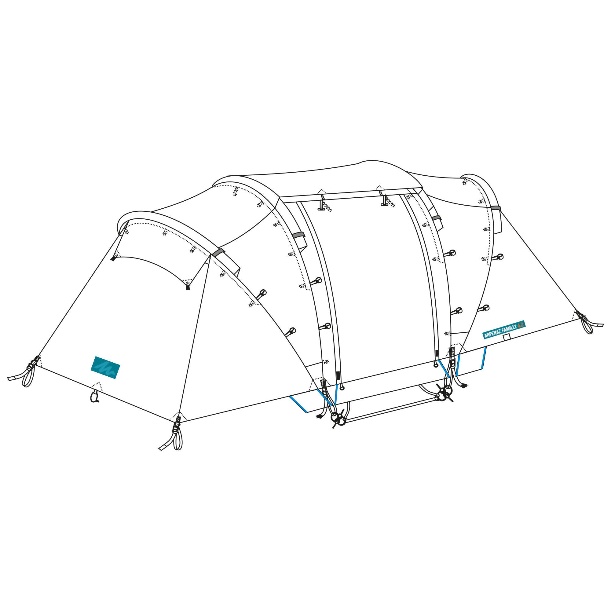 QUECHUA Doppiotetto tenda - ARPENAZ FAMILY 4.2 