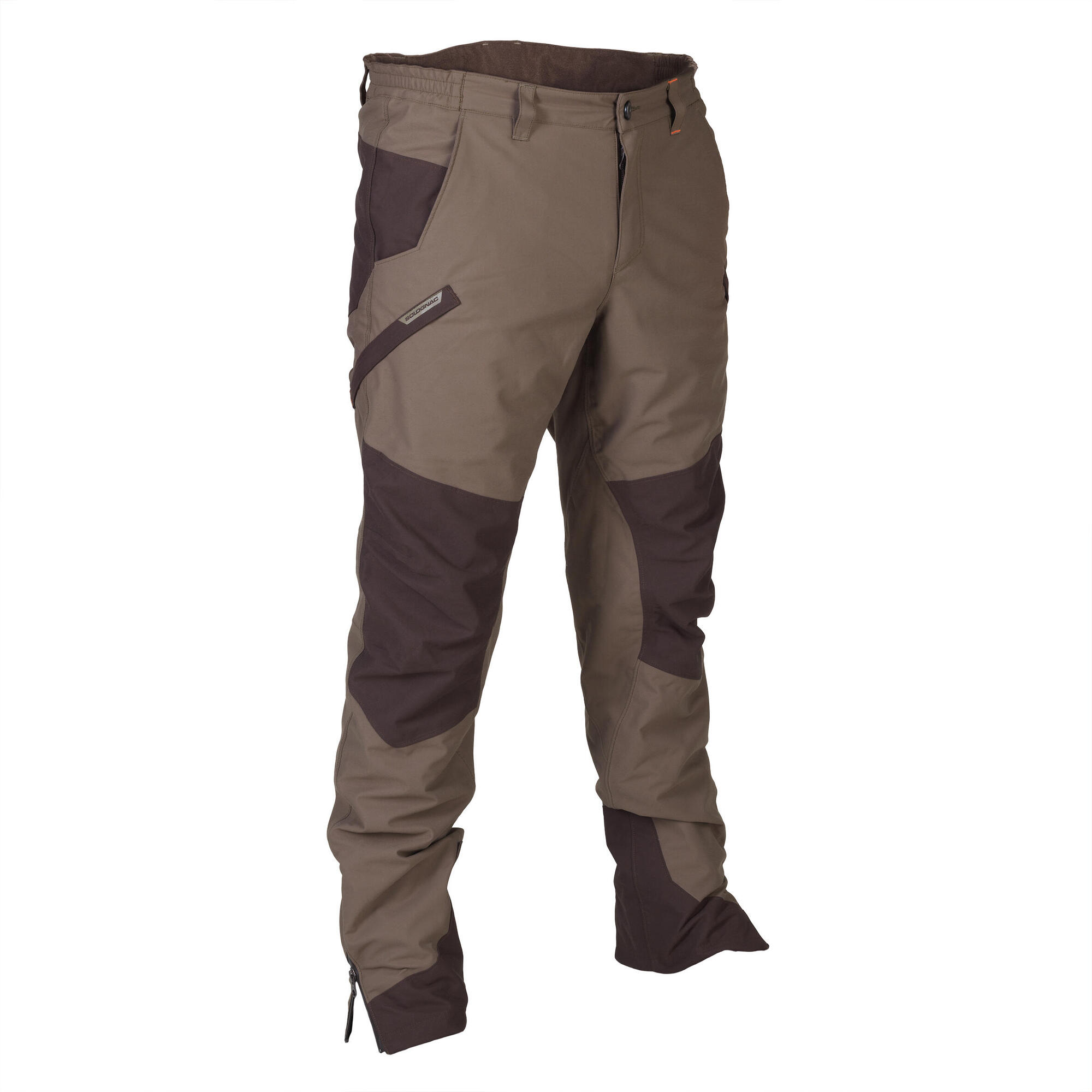 PANTALON CHASSE IMPERMEABLE RENFORT 500 MARRON | Solognac