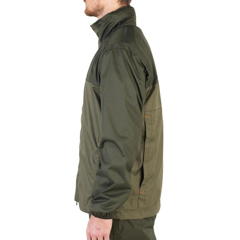 VESTE CHASSE IMPERMEABLE VERTE 100