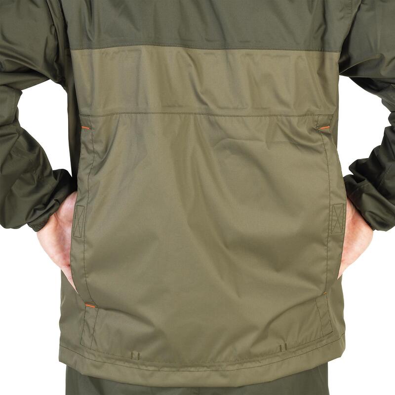 VESTE CHASSE IMPERMEABLE VERTE 100