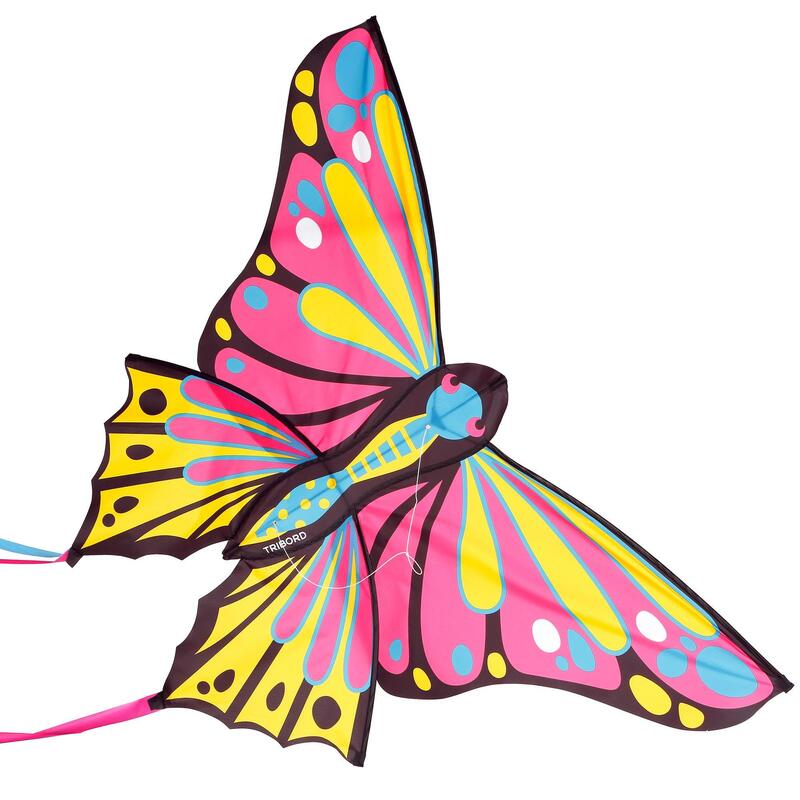 Cerf-volant papillon rose enfant une ligne dès 3 ans
