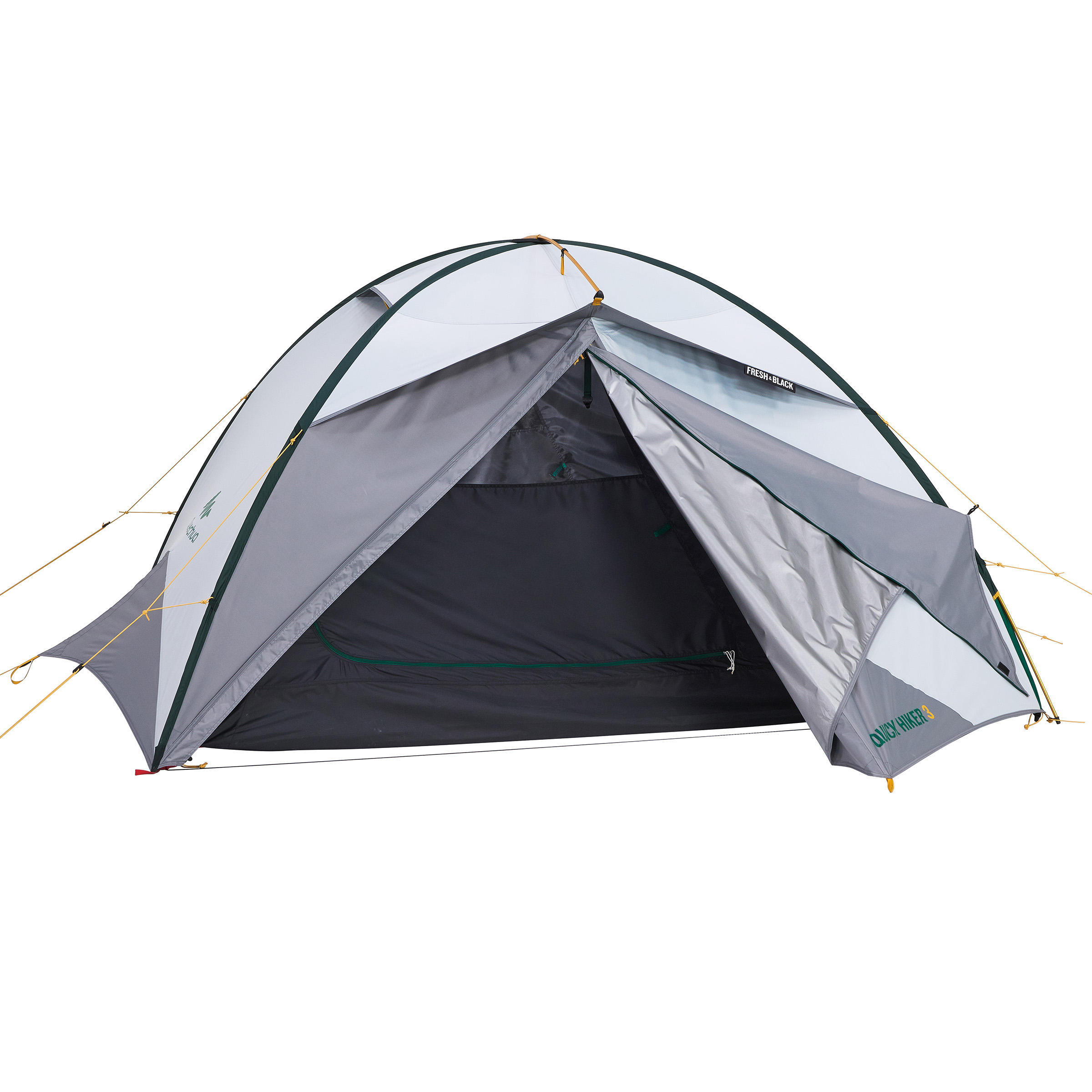 3-Person Trekking Tent, QuickHiker Fresh & Black - Forclaz - Decathlon