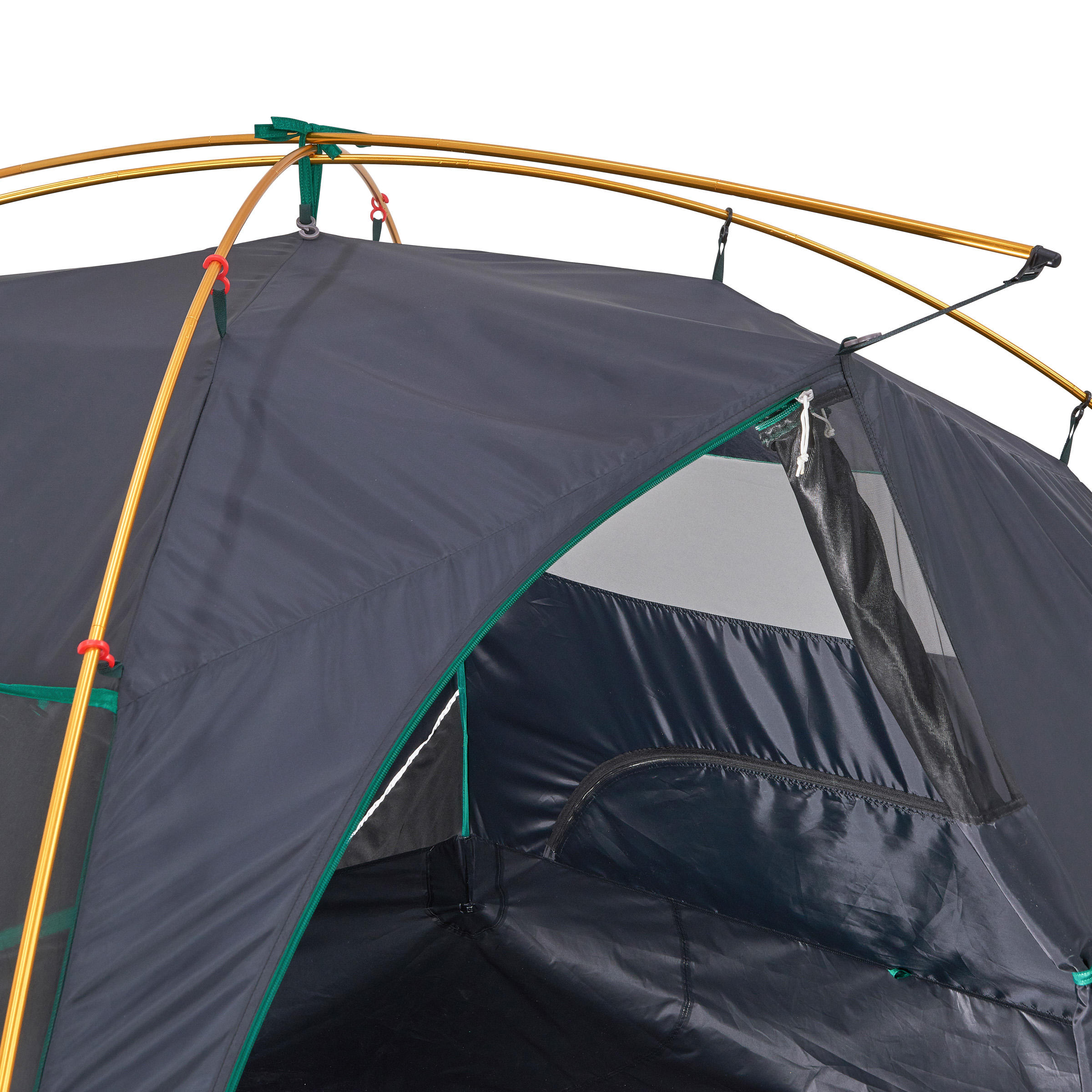 3-Person Trekking Tent, QuickHiker Fresh & Black - FORCLAZ