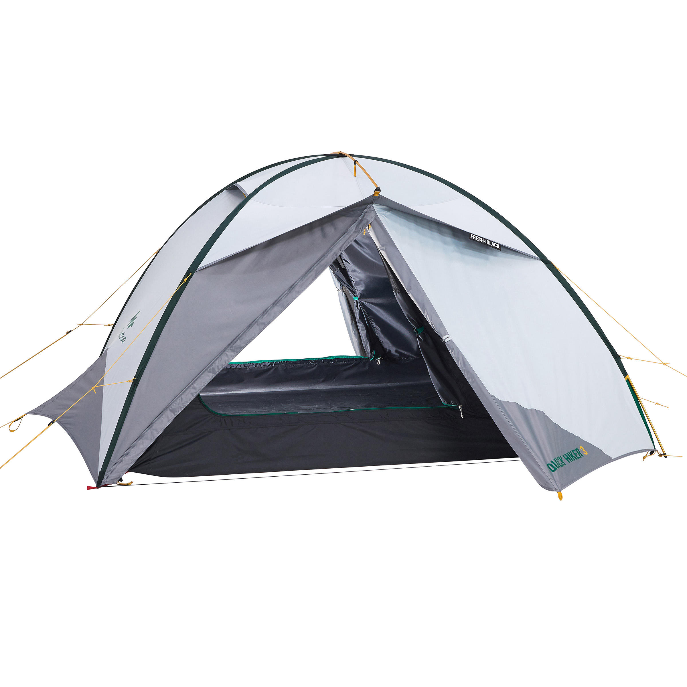 3-Person Fresh & Black Trekking Tent - Quickhiker - FORCLAZ