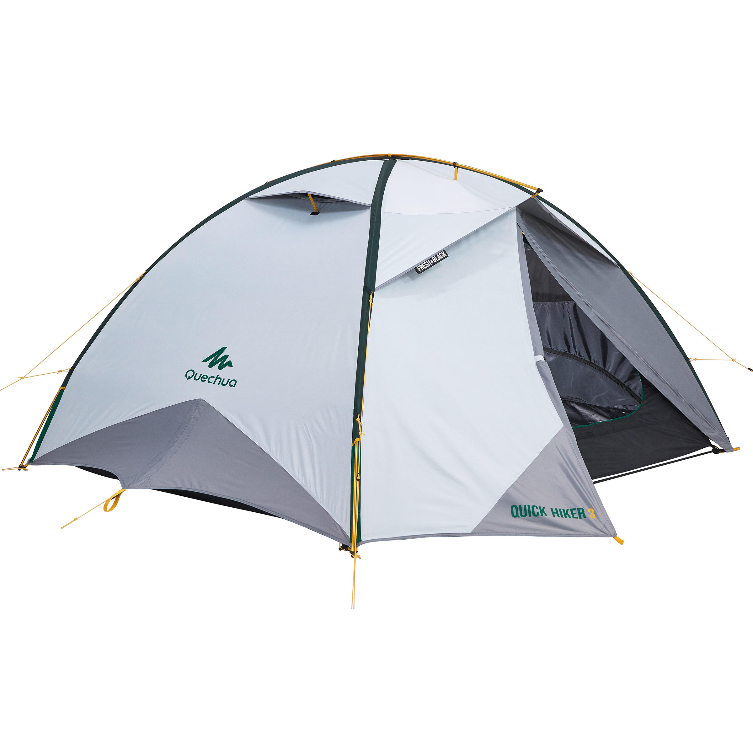 3-Person Trekking Tent, QuickHiker Fresh & Black - Forclaz - Decathlon