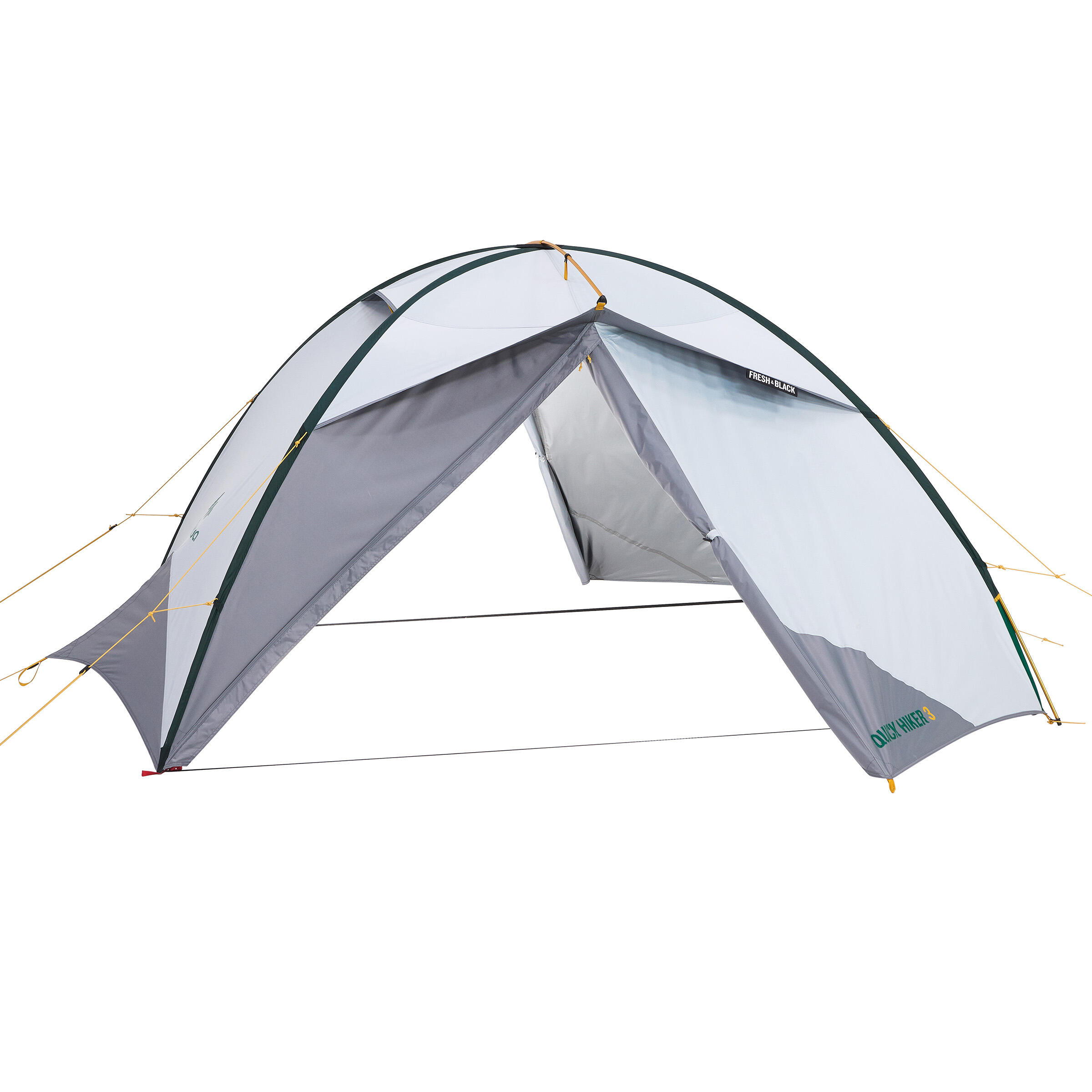 3-Person Trekking Tent, QuickHiker Fresh & Black - Forclaz - Decathlon