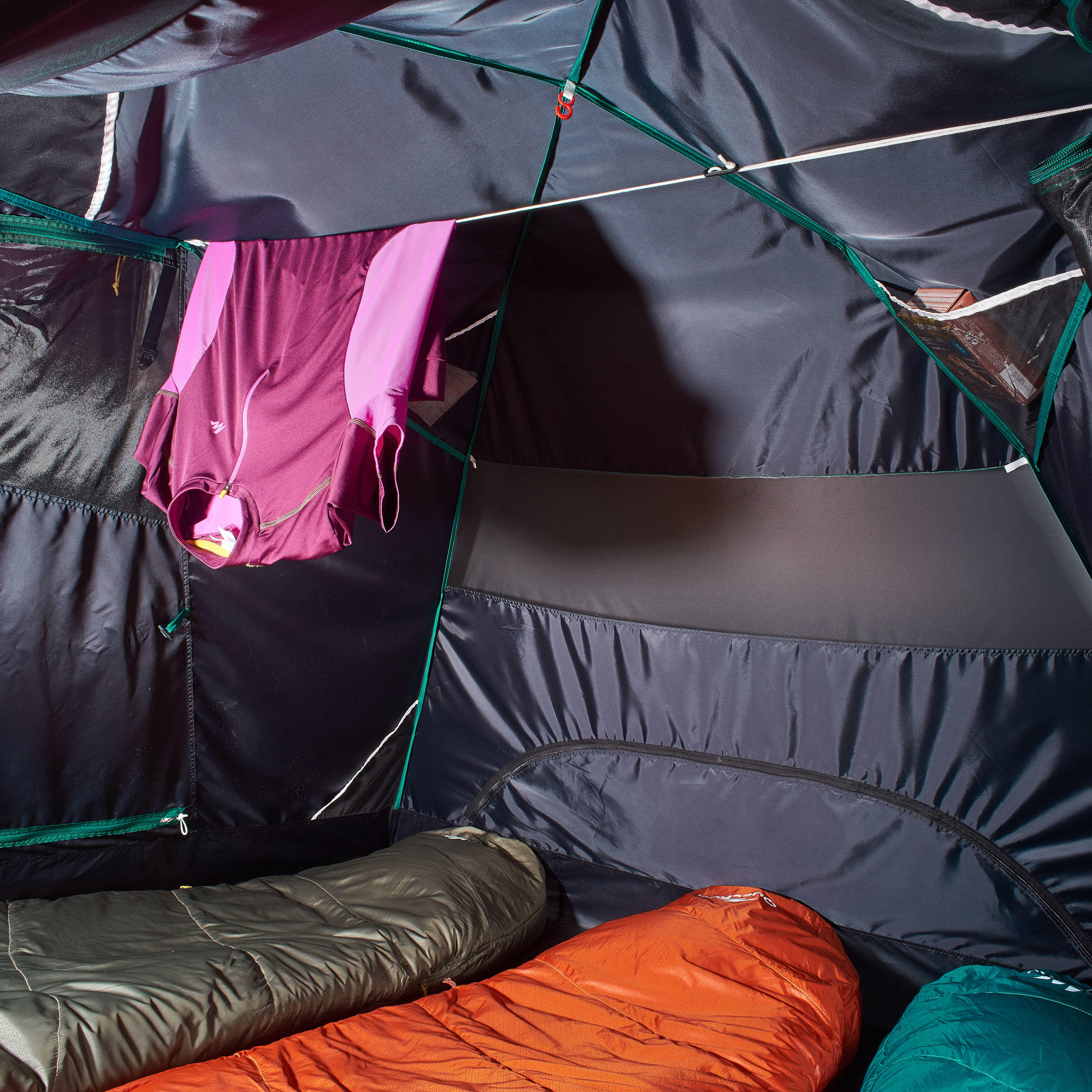 3-Person Trekking Tent, QuickHiker Fresh & Black - FORCLAZ