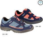 NH100 Children's Waterproof Hiking Shoes - Blue/Coral