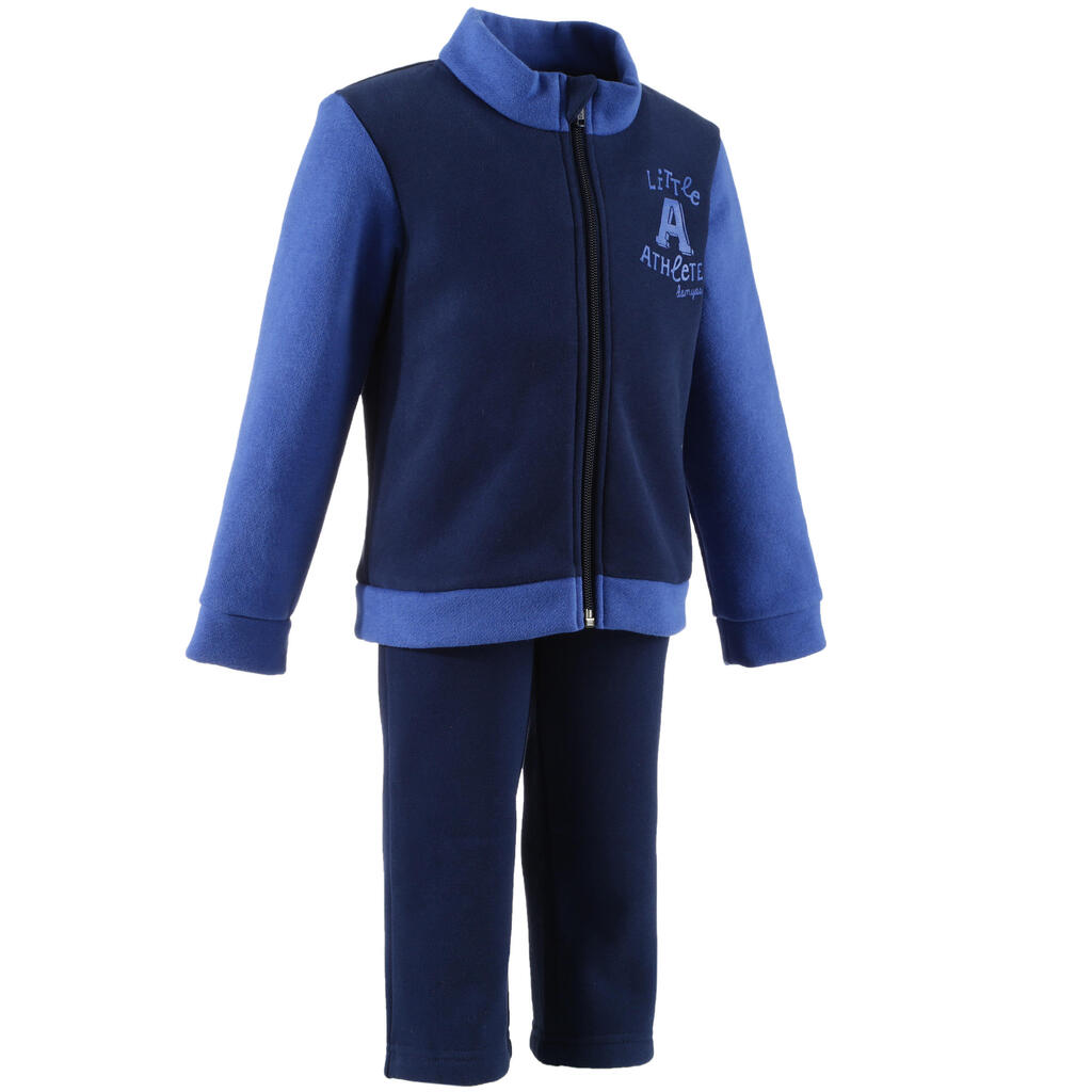 Warm'y baby zip-up fitness tracksuit - navy blue