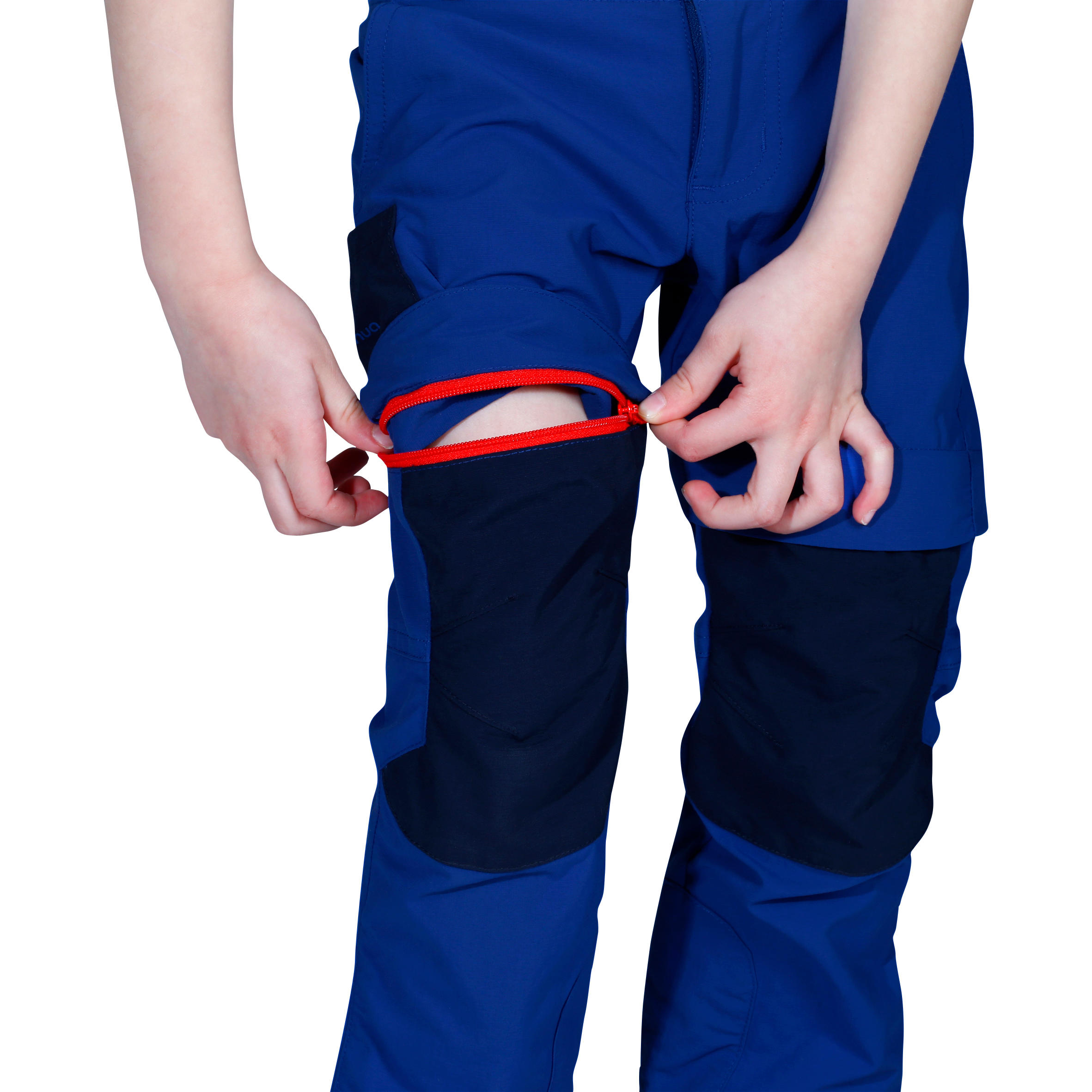 Wanderhose Zip-Off-Hose Bergwandern MH500 Kleinkinder Gr. 92–116 blau 4/4