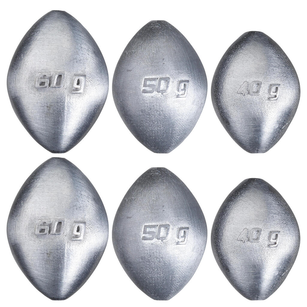Olive Fishing Sinker Set 40-60 g Lead-Free