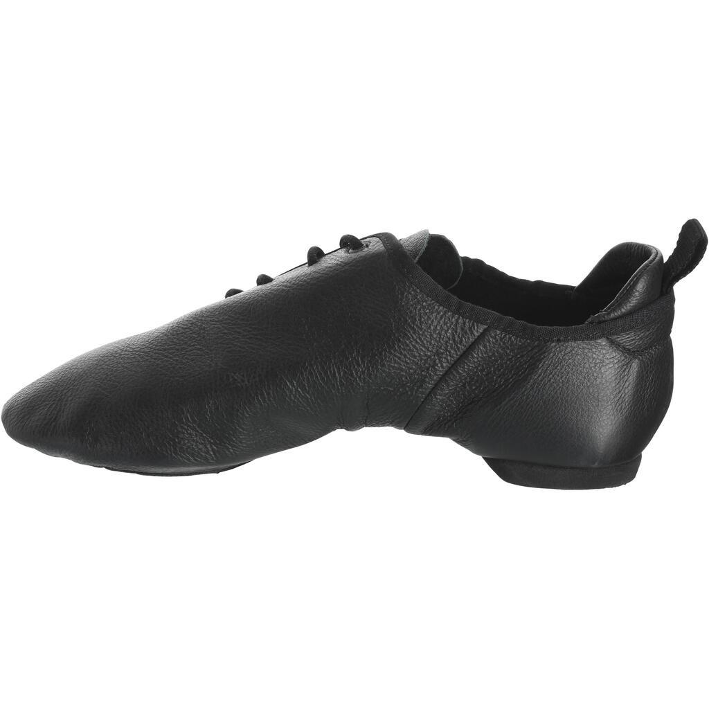 Modern Dance-Schuhe aus weichem Leder mit geteilter Sohle schwarz