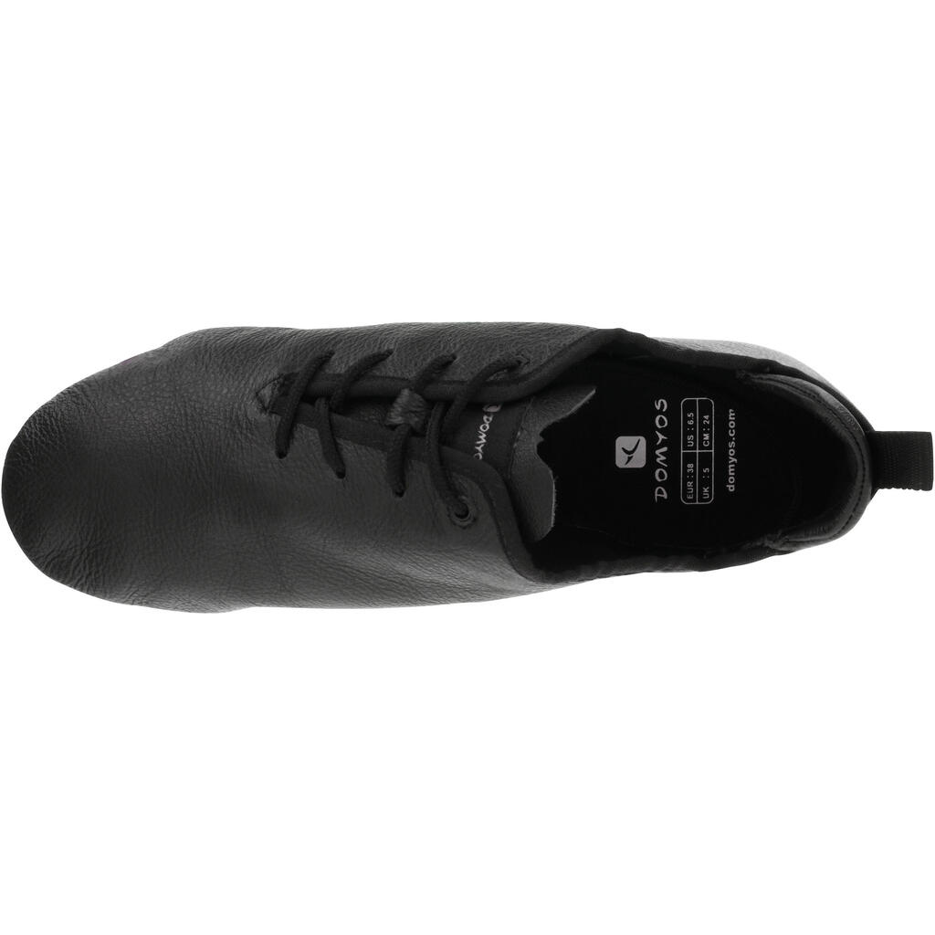 Modern Dance-Schuhe aus weichem Leder mit geteilter Sohle schwarz