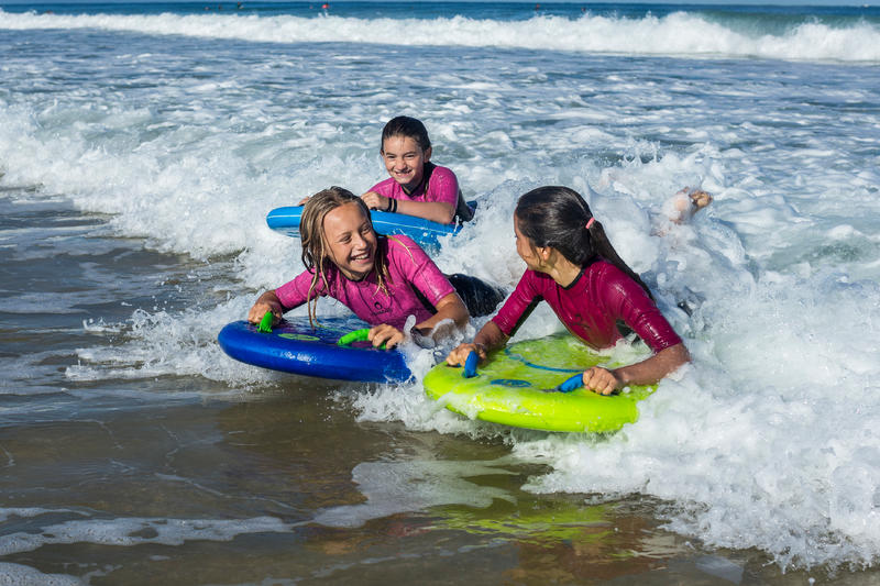 Bodyatu Kids' Bodyboard M with Handles and Leash Green Decathlon