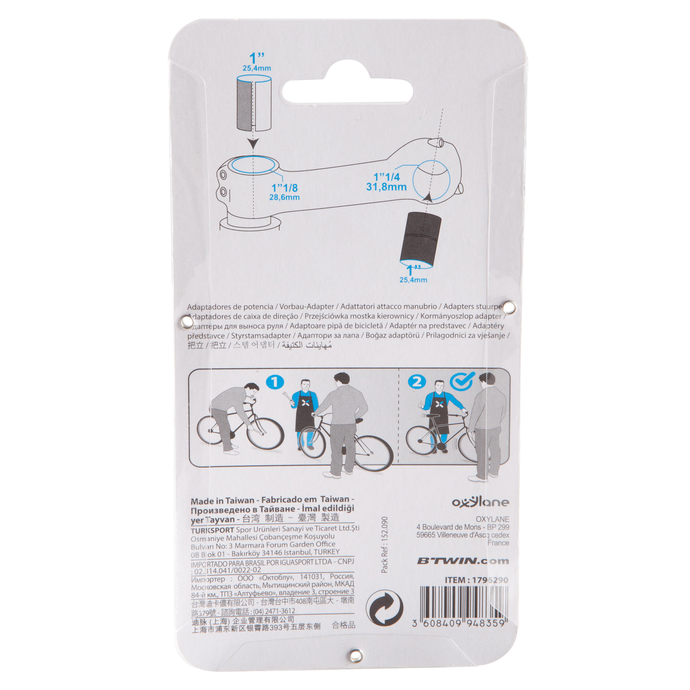 Universal Stem and Handlebar Adapters - DECATHLON