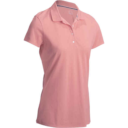 500 Women's Golf Short Sleeve Temperate Weather Polo Shirt Heather Peach  Pink