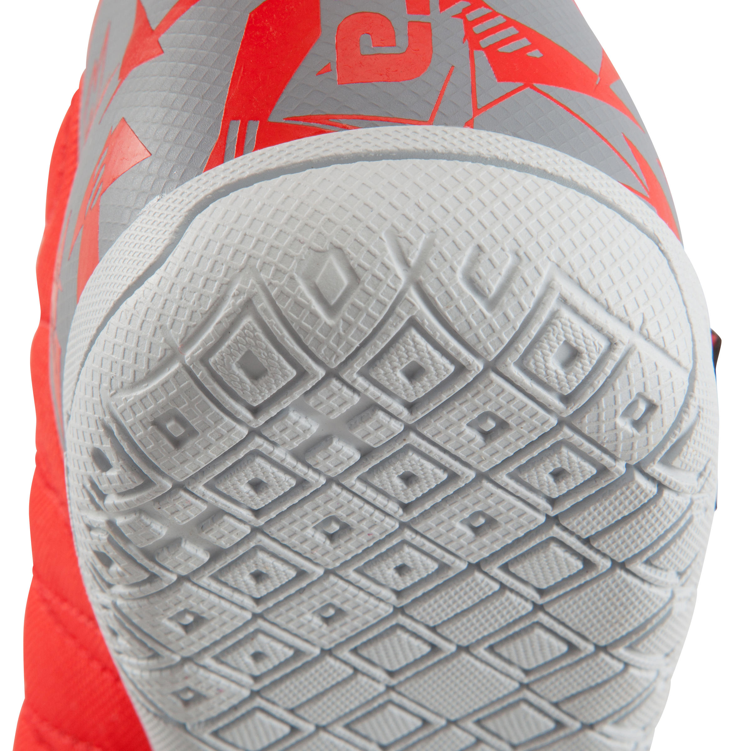 CLR 500 Sala Kids' Futsal Trainers - Grey/Red 10/17