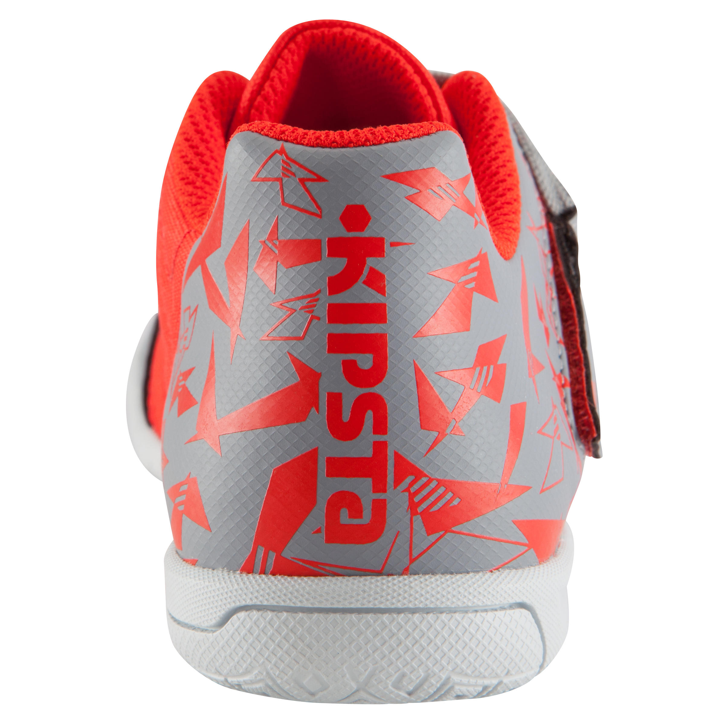 CLR 500 Sala Kids' Futsal Trainers - Grey/Red 6/17