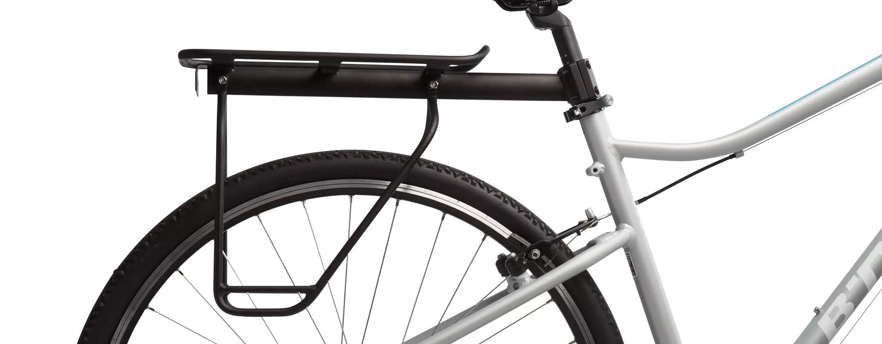 Elops 500 seat post pannier rack on a Riverside Hybrid bike