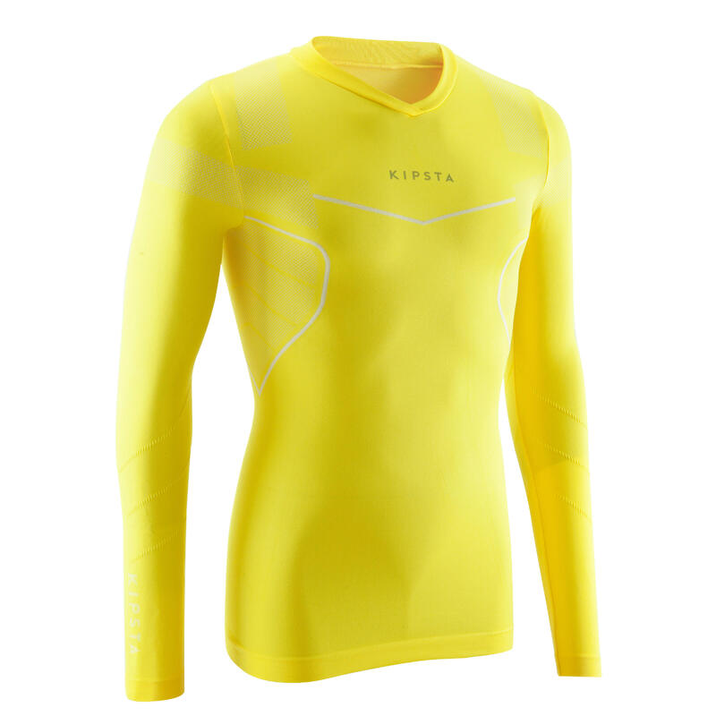 Sous maillot respirant manches longues adulte Keepdry 500 jaune