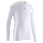 PODMAJICA DUGIH RUKAVA ZA NOGOMET KEEPDRY 500 DJEČJA PROZRAČNA BIJELA