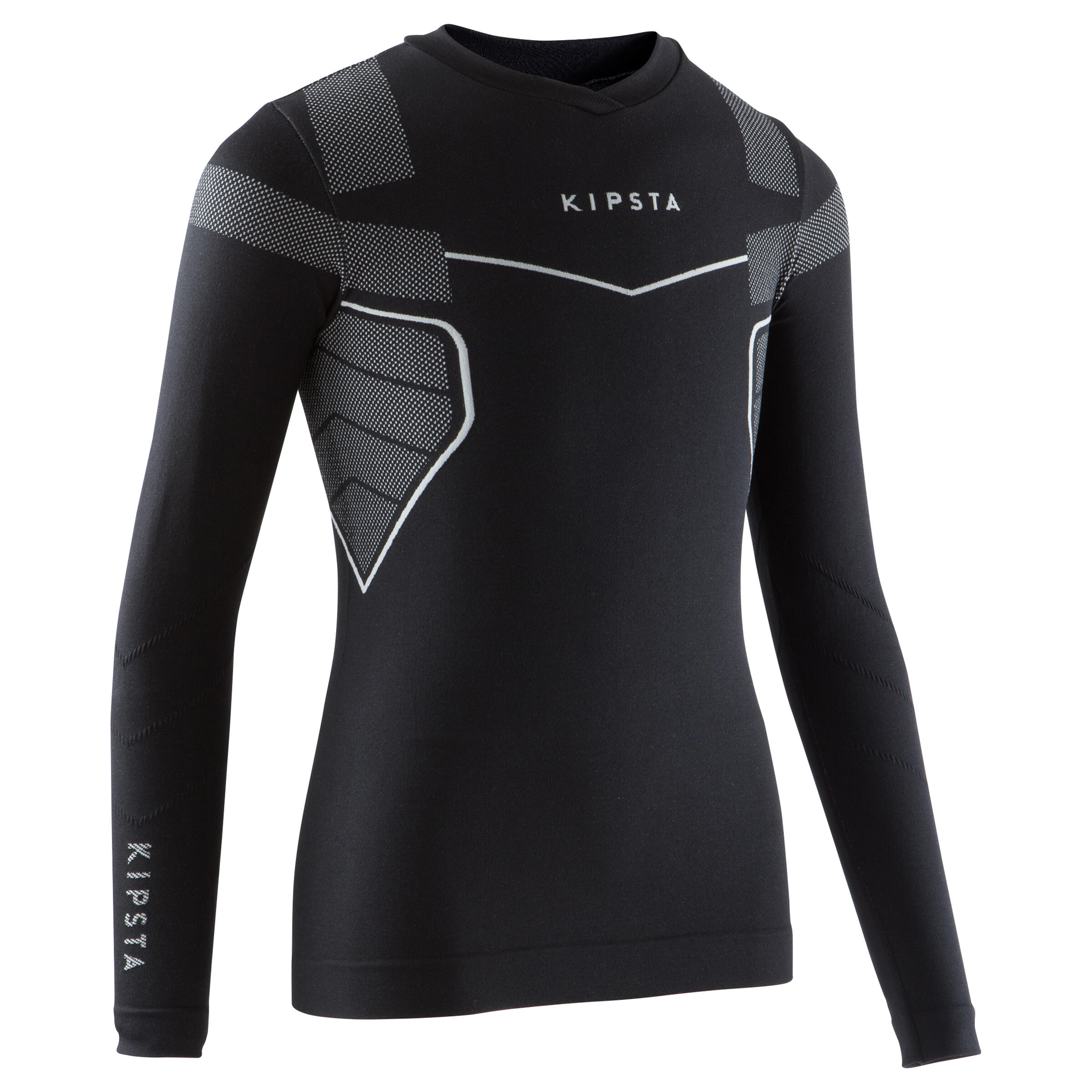 Camiseta Térmica Transpirable Manga Larga Kipsta KDRY500 Negro Kipsta