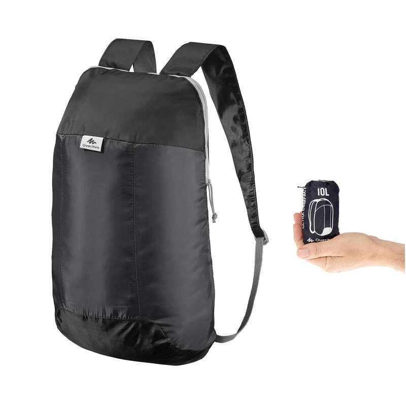 FORCLAZ Ultra-Compact Hiking Backpack 10L - Black | Decathlon
